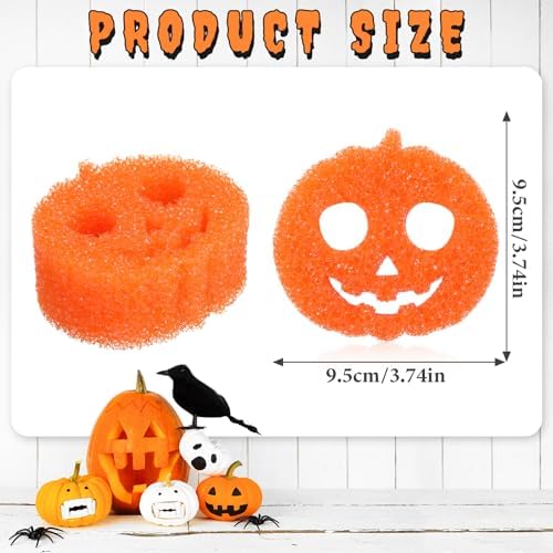 FillTouch Halloween Pumpkin 3 Pcs Scrub Sponge - Image 2