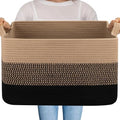 OIAHOMY Large Blanket Basket, 65L Cotton Rope Woven Laundry Basket, Toy Bin by MasterofSpaceOptimization