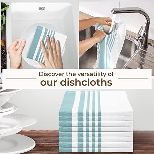 Urban Villa Cotton Dish Cloth Set of 8, Highly Absorbent Super Soft Quick - Image 5