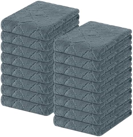 Homaxy Super Soft 16 Pack Coral Velvet Dish Cloths, Dark Grey by Homaxy