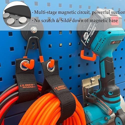 ULIBERMAGNET Heavy Duty Magnetic Garage Hooks, 6 Pack Strong Large Magnet Hooks - Image 4