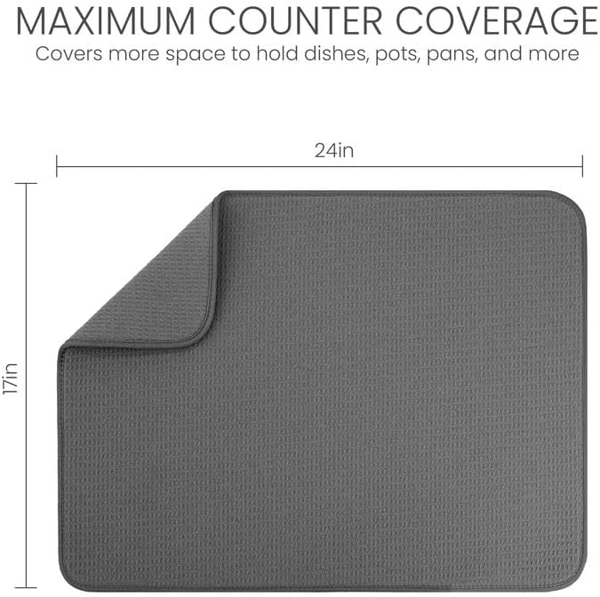 Bellemain Dish Drying Mat, Drying Matt Kitchen Counter, 17 x 24 Inch, Quick - Image 2