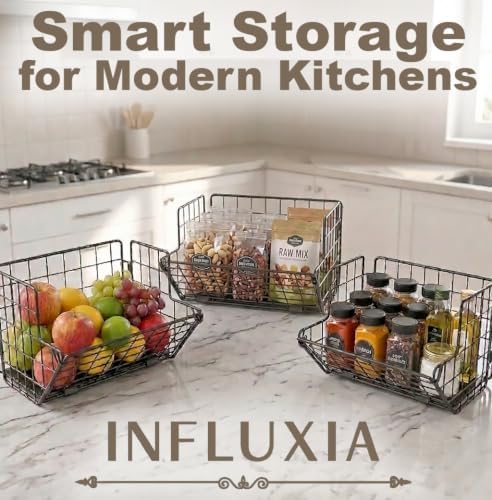 3-Tier Fruit Basket for Kitchen, 2-in-1 Countertop & Over Cabinet Door Hanging - Image 7