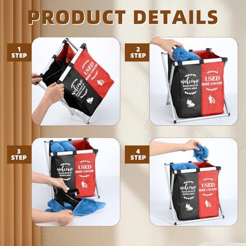 Wonderjune Foldable Disposable Shoe Cover Box Dispenser - Image 3