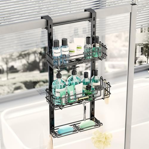 HapiRm 3 Tier Over the Door Shower Caddy, Hanging Shower Caddy by HapiRm