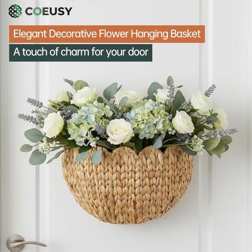 Coeusy Wicker Wall Basket, Scalloped Hanging Basket, Large-Size - Image 3