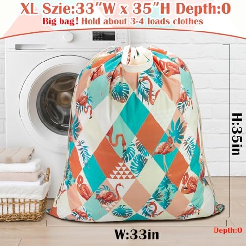 Canvas Laundry Bag with Handles & Drawstring, XL 33"Wx 35"H - Image 2