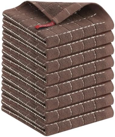 Kitinjoy 100% Cotton Terry Kitchen Dish Cloths, 12”x 12” by Kitinjoy