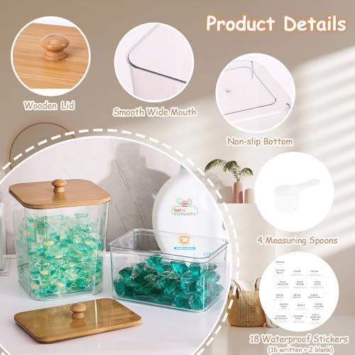 4 Pack Laundry Pods Container, Scoops & Labels - Image 4