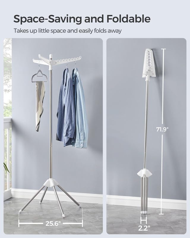 SONGMICS Clothes Drying Rack, 61.6-Inch Drying Rack, 3 Rotatable Arms | - Image 3
