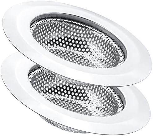 2 Pcs Kitchen Sink Strainer, Stainless Steel Drain Cover, Large Wide Rim 4.5" by SOSUO