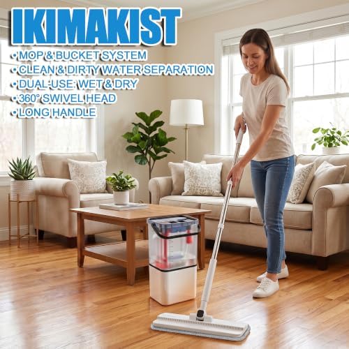 Mop and Bucket with Wringer Set, Flat Mops - Image 2