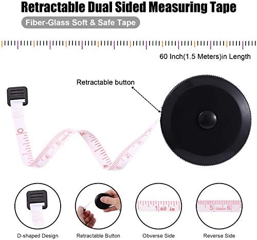 Measuring Tape Retractable, 60 Inch Soft Fabric Tape Measure - Image 3