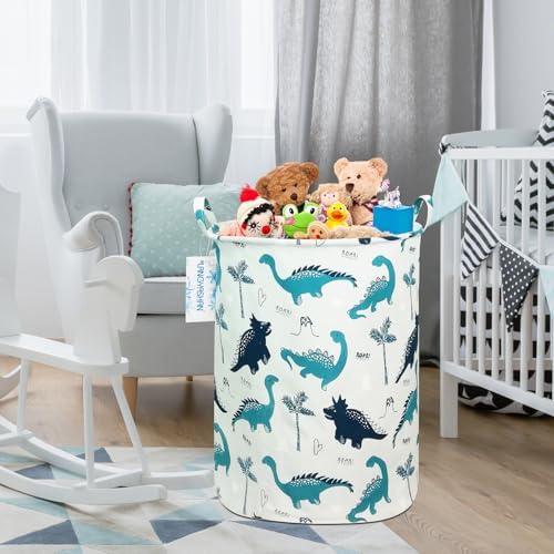 Round Laundry Basket Collapsible Storage Hamper Organizer Full Dinosaur - Image 7