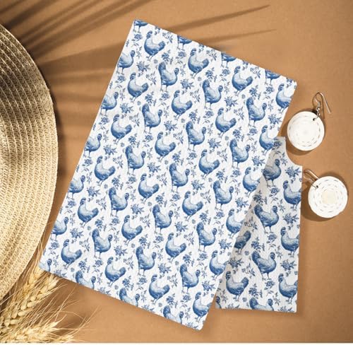 Chinoiserie Chicken Kitchen Towels, Chicken Lover Mom Lady Gifts Decorative - Image 2