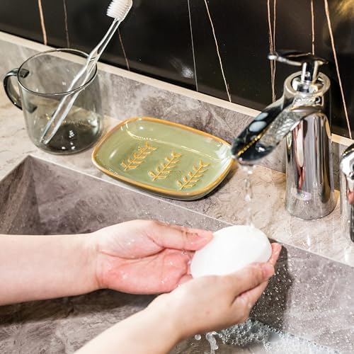 Miamolo Soap Dish Soap Holder Shower, Ceramic Soap Dishes - Image 5