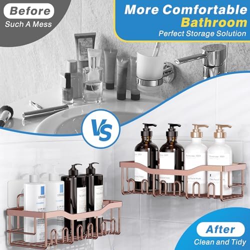 EUDELE Shower Caddy 2 Pack, Adhesive Shower Organizer - Image 2