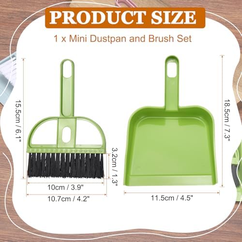 uxcell 2 Pcs Mini Dustpan and Brush Set, Small Broom and Dustpan Set - Image 2