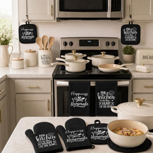Sratte 6 Pcs Black Kitchen Decor Accessories Set - Image 4