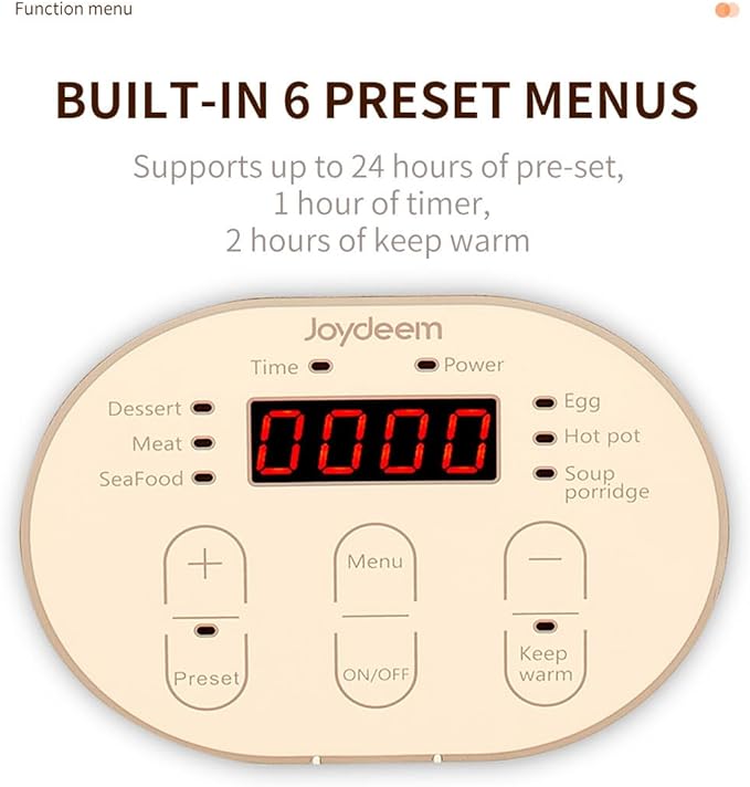 Joydeem Electric Food Steamer for Cooking, 2-Tier Stainless Steel Vegetable & Food Steamers, 15L/15.9 qt Large Capacity, JD-DZG15B