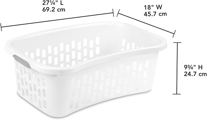 Sterilite 18 Pack HipHold Laundry Basket, Plastic Rectangle Clothes Hamper - Image 2