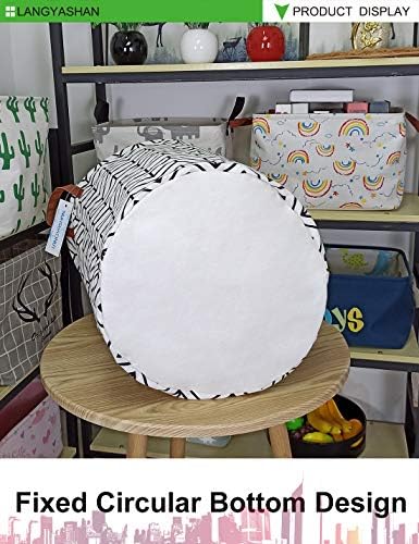 Round Laundry Basket Collapsible Storage Hamper Organizer Geometric Circle - Image 7