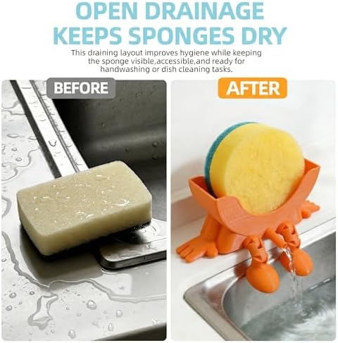 Cute Smiley Sponge Holder, Kitchen Sink Caddy - Image 7