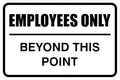 All Quality Classic Framed Employees Only Beyond This Point Wall or Door Sign | Easy to Install Business Signage - Medium (White) 1 Pack