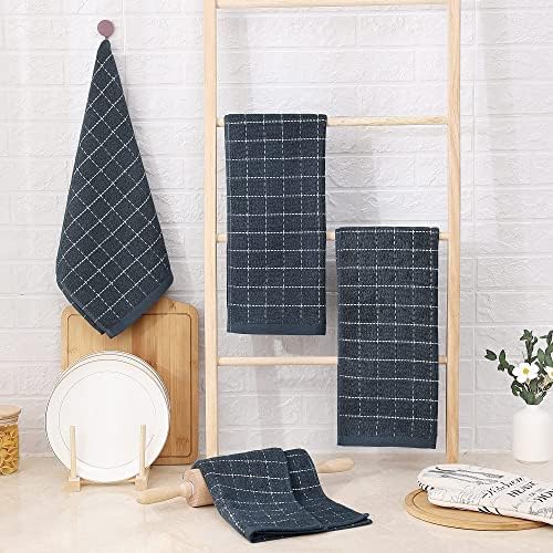 Homaxy 100% Cotton Terry Kitchen Towels, Large 6 Pack, Dark Grey - Image 6