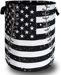 US Flag Baseball Laundry Basket Oxford Cloth Foldable Hamper 18.9x16.5 Inch by Unknown
