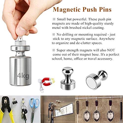 15-Pack Refrigerator Magnetic Set – Brushed Nickel Rust-Proof Fridge Magnets - Image 4