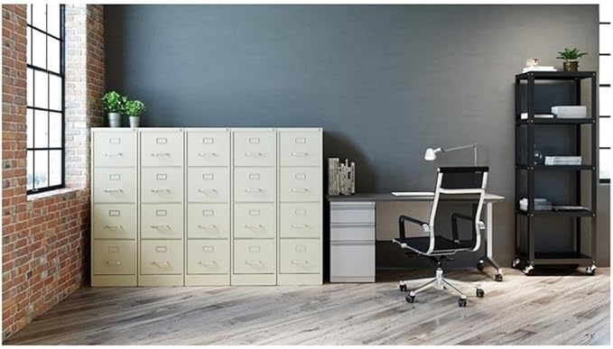 Scranton & Co 26.5" D Metal 4-Drawer Letter Width Vertical Filing Cabinet - Beige
