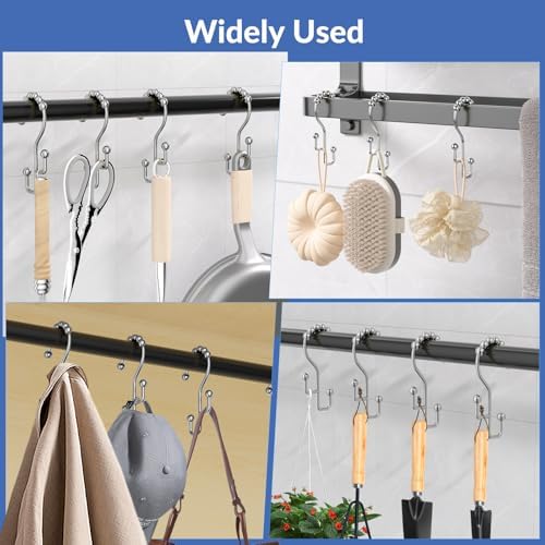 Goowin Shower Curtain Hooks, Metal Shower Curtain Rings Hooks, Smooth Gliding - Image 6