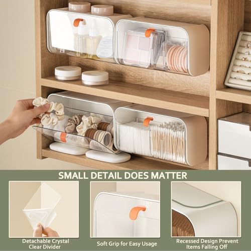 SUNFICON Wall Mounted Cotton Pads Holder Organizer Cotton Swab Balls Holder - Image 5