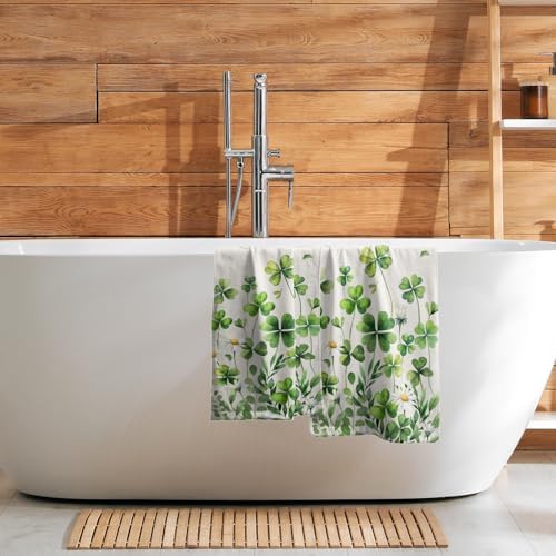 Saint Patrick Day Hand Towels for Bathroom Lucky Clover Shamrocks Daisy - Image 7