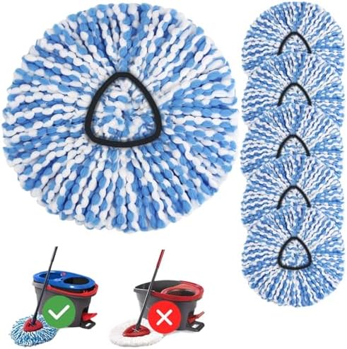 6 Pack Spin Mop Head Replacements by Kimmkco