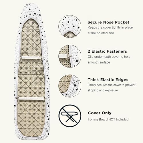 UniSimp Ironing Board Cover and Pad 15"x54" Extra Thick Natural Cotton - Image 4