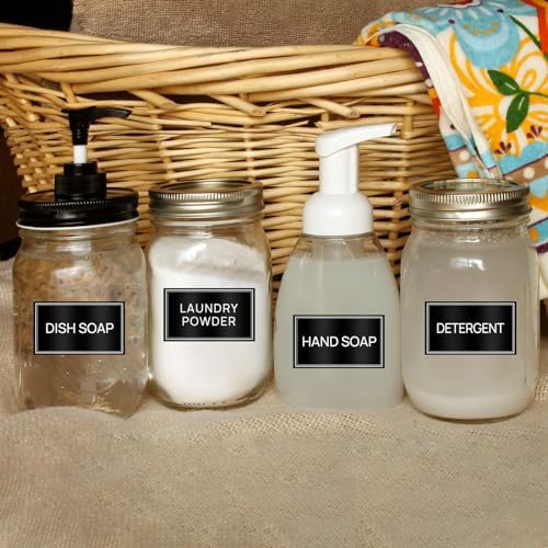 HVSWLY 64 PCS Laundry Labels for Jars, Minimalist Laundry Room and Bathroom - Image 3
