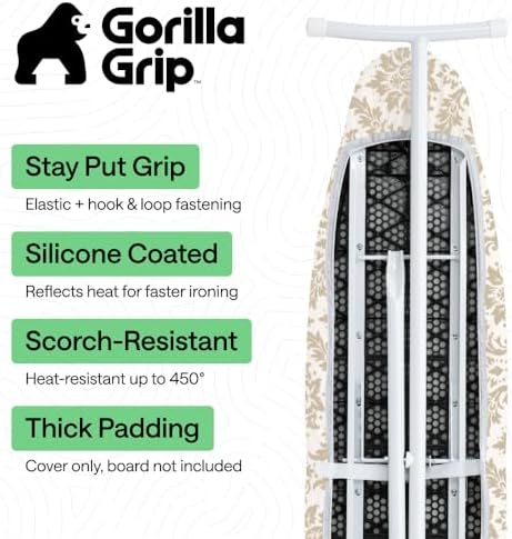 GORILLA GRIP Padded Ironing Board Cover, 15x54 Danmask - Image 2