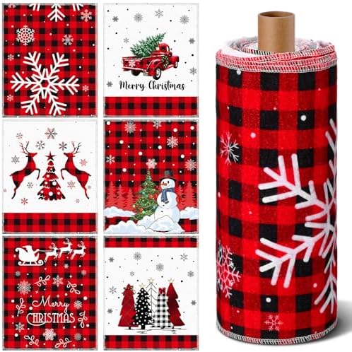 Mindsoft 36 Pcs Christmas Reusable Paper Towels Rolls Washable Bulk Christmas by Mindsoft