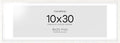 Homeforia 10x30 White Picture Frame, High End Oak 10x30 Wood Poster Frames with Mat 8x24 Print, 10 x 30 White Wooden Frames Matted to 8 by 24, 30x10 Panoramic Frame, Tempered Glass, Wall Kit, Set of 1