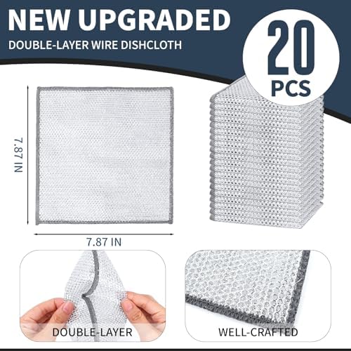 Double Layer Steel Wire Dishcloth, Powerful Cleaning Non-Scratch Wire Dishcloth - Image 2