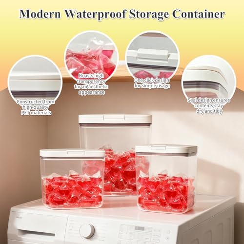 Gute 3 Pack Laundry & Dishwasher Pod Container Set, 67oz 94oz 186oz Storage - Image 3