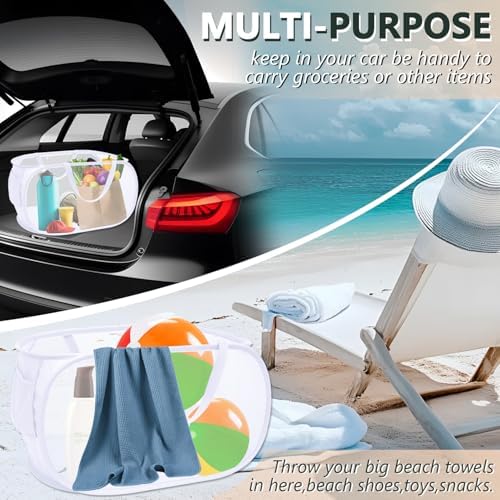 Collapsible Laundry Hamper Basket, Pop Up Mesh Foldable Bag - Image 5
