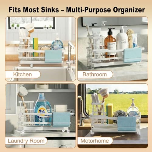 Sponge Holder for Kitchen Sink, Self-draining Sink Organizer - Image 3