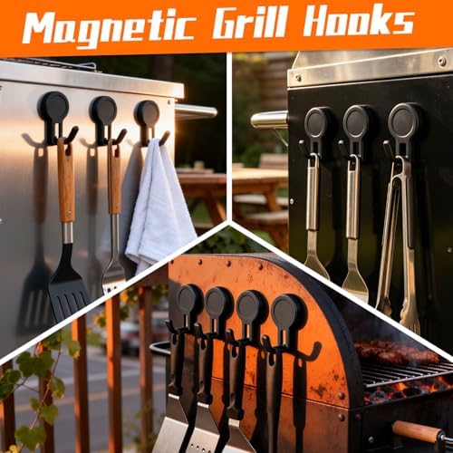 4 Pack Magnetic Grill Hooks, Strong Magnetic Hook - Image 7