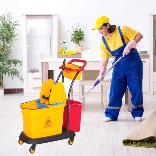 Sasylvia Yellow Mop Wringer Replacement Down Press Mop Bucket Wringer - Image 6