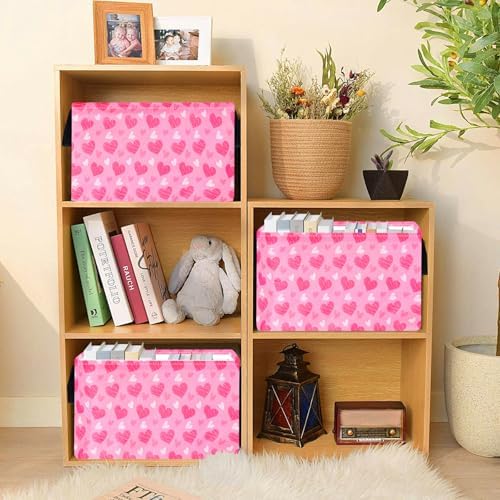 MAIZMZ Girls Storage Basket Heart Print Storage Cube - Image 3