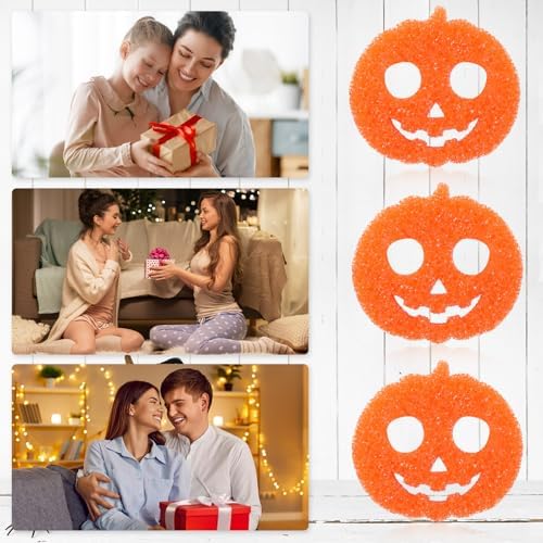 FillTouch Halloween Pumpkin 3 Pcs Scrub Sponge - Image 5