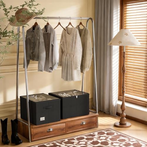 Shoe Organizer for Closet, 2 Pack Foldable Shoe Storage Box - Image 4